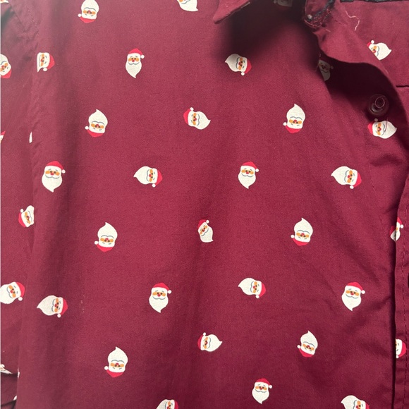 Boys Santa Claus short sleeve button front cotton shirt - Christmas/holiday - Picture 3 of 8
